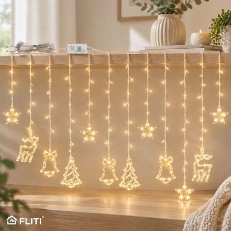 FLITI 3.5M Warm White LED Star and Moon String Lights, Connectable Series, Indoor Christmas Decoration (1/5)