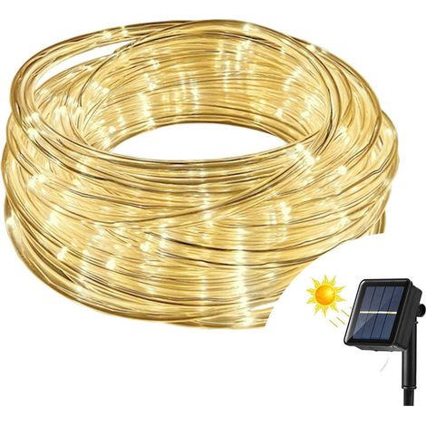 Tubo luminoso con pannello solare 20 metri da esterno 400 Led Bianco Caldo Wisdom (1/5)