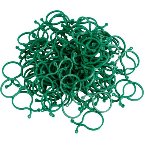 Clips de sujeción para jardín - PE - 4 x 2,7 cm - 100 unidades - Reutilizables y resistentes a la temperatura (1/5)