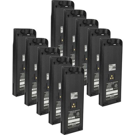 vhbw 10x Akku kompatibel mit Motorola GP900, HAT100, GP1200, GP2013, GP2010 Funkgerät, Walkie Talkie (2300 mAh, 7,5 V, NiMH) + Gürtelclip