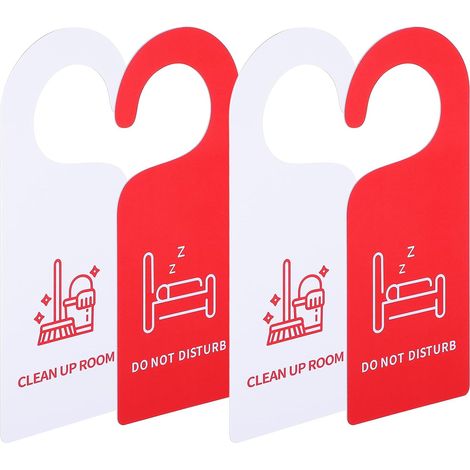 Set of 16 Double Sided Door Panels 21.50 x 8.50 cm Pack of 16 Durable PVC Hanging Hotel Room Sign Assorted Colours