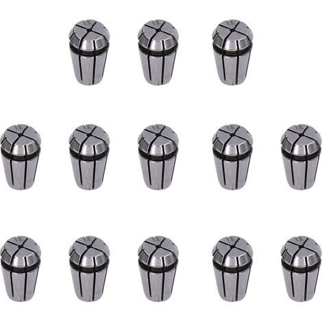 Jeu de 13 pinces à ressort ER11 (1,0 mm-7,0 mm) pour fraiseuses et tours.