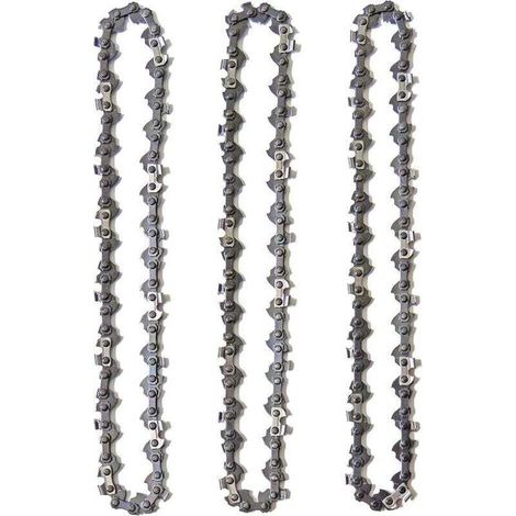 Chaine tronconneuse Lot de 3 Chaînes de Tronçonneuse pour Guide-Chaîne de 16" (40 cm), 3/8" 1.3mm 56 Maillons d'Entraînement, Faible Rebond, Compatibles avec Einhell, McCulloch, Black (1/4)
