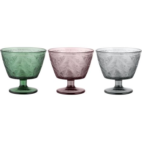 Coupe à glace tropicale en verre 310 ml, assortiment de 3 couleurs - carf