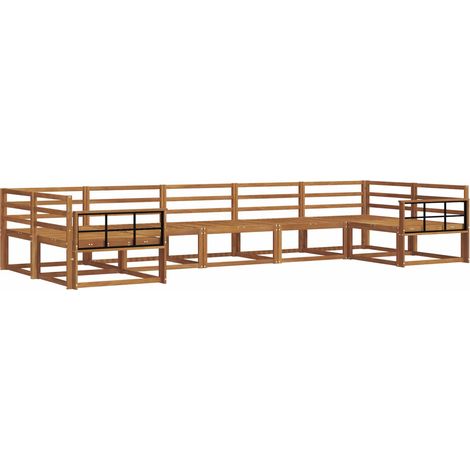 Outdoor Sofa Set 7 pcs Natural Solid Acacia Wood vidaXL
