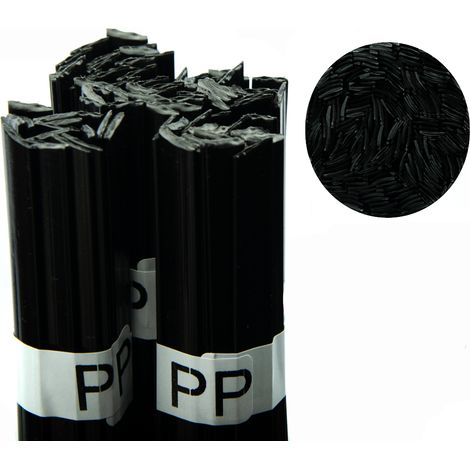 Material de aporte de soldadura de pl谩stico PP, color negro, 100 g, tira de 8 mm.