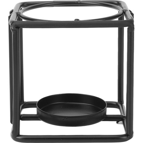 Support de Bougie Noir Style Européen Carré Vintage Porte-Bougie en Fer pour Maison Décoratif Contenant (1/5)