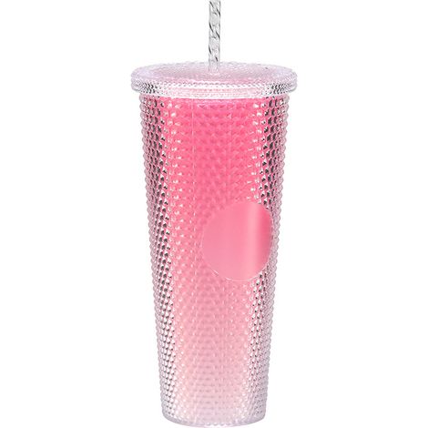 Gobelet à paille en plastique double couche, grande capacité, à motif durian et dégradé de couleurs, très populaire. (1/5)