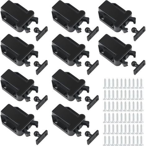 10 Pièces Loqueteaux de Meuble, Push to Open Fermeture, Loquets à Dégagement Tactile pour Armoire et Tiroir