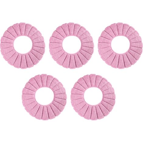Lot de 5 Housses d'abattant, fibres acryliques extensibles, douces et lavables, pour cuvettes rondes et en U (1/5)