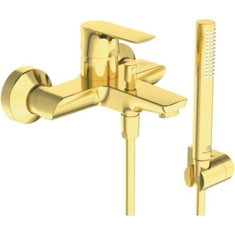 Ideal Standard Connect Air - Miscelatore per vasca da bagno con accessori, Brushed Gold A7056A2 (1/3)