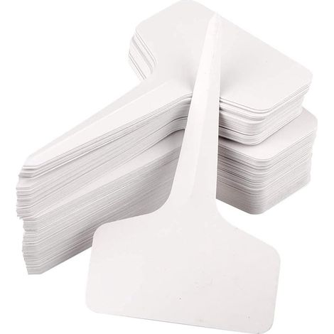 100 pièces étiquette de plante, étiquette de semis, potager, plantes, étanche, plastique, extérieur, blanc, 10x6 cm (1/5)