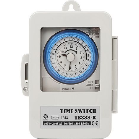 Minuterie mécanique étanche programmable 24h – 20A – AC 100-250V – Chronométrage précis pour chauffe-eau et éclairage (1/5)