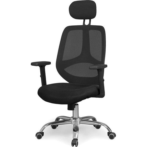 Silla de oficina con respaldo transpirable 116-126x45 cm Soul Negro 62,5cm (ancho) x 114–122cm (alto) (1/5)