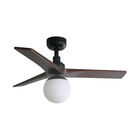 KLIM S Ventilatore con luce nera/noce Ø92cm (1/2)