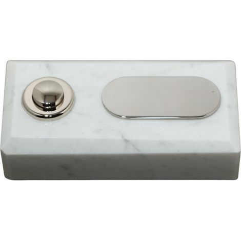 Sonnette Sintra filaire marbre blanc bouton étiquette chrome