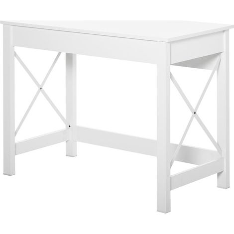 Bureau blanc moderne 105x50x76 cm, montage facile, idéal pour chambre et espace de travail à domicile design épuré