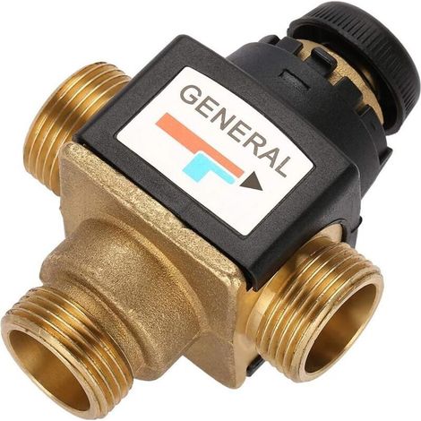 Thermostatic mixing valve - DN20 3-way male threaded brass thermostatic mixing valve for solar water heaters