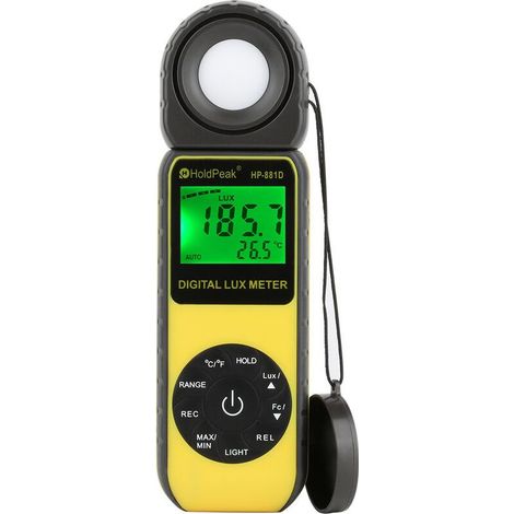 Digital Luxmetre Numerique 400,000 Luminosité/Clair au Mètre,Mesureurs de Lumière,Mesureur de Température Ambiante avec Portée Jusqu'à 400,000 Lux,1–40000FC Luxmetre(881D) (1/5)