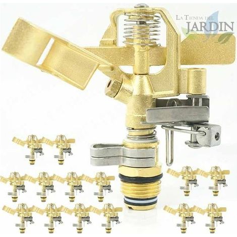 15 Stück Sprinkler aus Messing 1/2'', einstellbar. Reichweite 10-15 m. Durchflussrate 9-20 Liter/Minute
