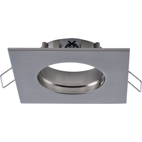 Einbauleuchte Badezimmer Badezimmerleuchte Einbaustrahler Einbauspot IP44, Alu Zink Eisen gebürstet, LED 6,8W 430Lm warmweiß, LxB 8,6x8,6 cm Paulmann