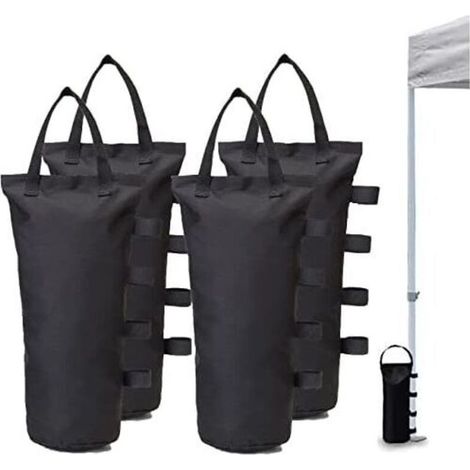 4er-Pack Gewichtstaschen, Beingewichte für Pop-Up-Zelt, Pavillongewichte, Pavillongewichte, Gewichte für Pavillon, Terrassenschirm, Schwarz (1/4)
