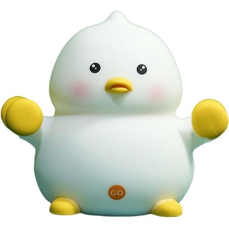 Veilleuse canard mignonne en silicone rechargeable, motif canard couché, veilleuse sans danger pour les enfants, Wang Wang Yan