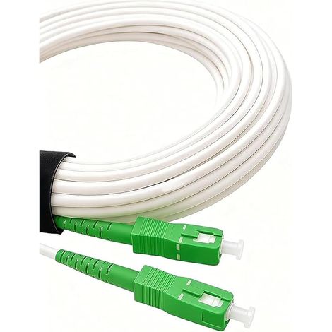 -10m Câble/Rallonge Fibre Optique - Jarretière Simplex Monomode SC-APC à SC-APC - Blindage et Connecteur - Perte - Blanc, 10M (1/5)