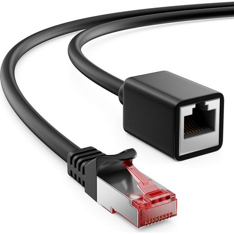 2m Cat6 Câble Patch Rallonge pour Ethernet LAN Câble Réseau Internet - RJ45 Fiche vers RJ45 Prise S/FTP PiMF 250 MHz Cuivre - Noir (1/5)