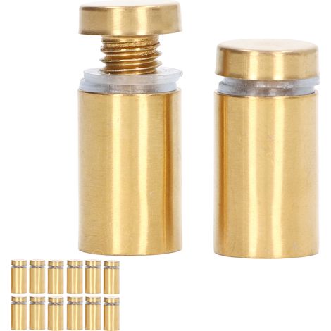 12 Vis de Fixation Inox pour Porte-Étiquettes, Clous Publicitaires 16x30mm, Quincaillerie de Montage pour Verre, Déco Maison (1/5)