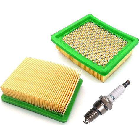 Lot de 2 filtres à air avec bougie d'allumage pour tondeuse à gazon Fuxtec FX-RM4639 FX-RM5196 eS FX-RM5196PRO FX-RM1855 FX-RM1860 FX-RM 5.5 5.0 (1/5)