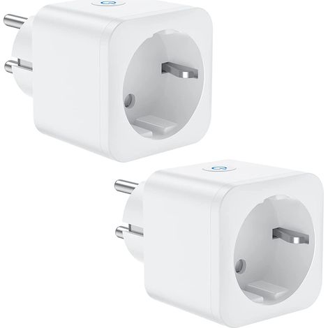 WiFi-Verbindungssteckdose, 16 A, 3300 W, Smart-Steckdose, kompatibel mit Alexa Google Home, mit Sprachsteuerung und Fernbedienung, Timer-Steckdose mit Timer-Funktion (2 Stück)