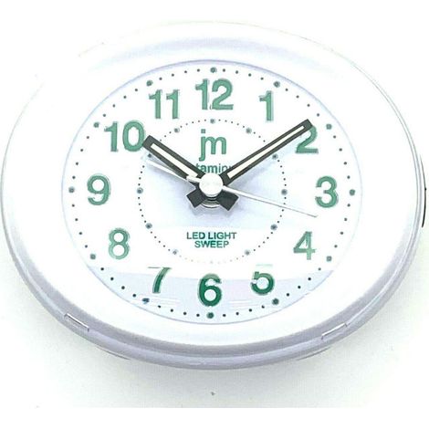 Lowell JA-7119B Sveglia Analogica da Tavolo con Snooze e Luce colore Bianco