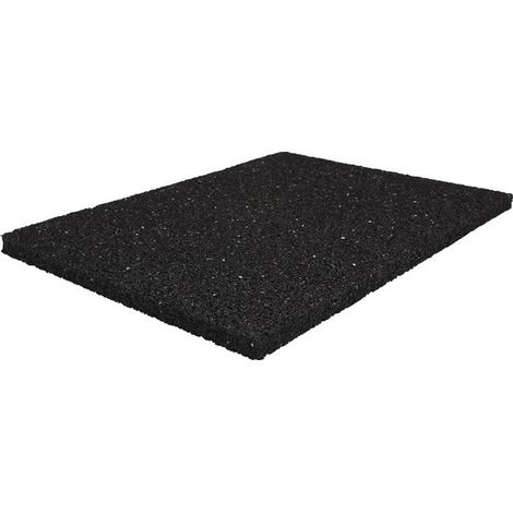 Tapis de protection de bâtiment l. 1,25 m L. 10 m épaisseur 10 mm noir caoutchouc granulé sans insert tissé