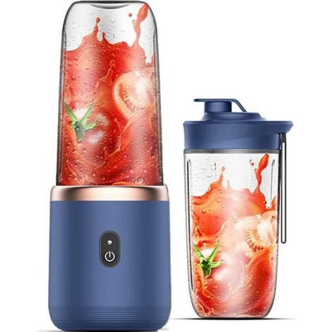 Mixeur Portable - 400 ml - 200 W - 21000 Tr/Min - USB Rechargeable - Bleu (1/4)