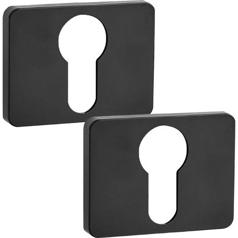 Placca rettangolare corta con inserto nero Kuchinox LK7902A per maniglia porta MALI (1/3)