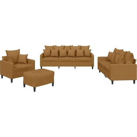 Maison Exclusive - Set di Divani 4 pz con Cuscini Marrone in Velluto