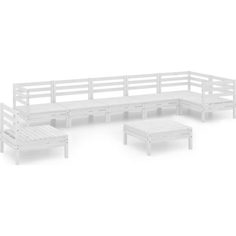 Maison Exclusive - Juego de muebles de jardín 8 piezas madera mac (1/5)