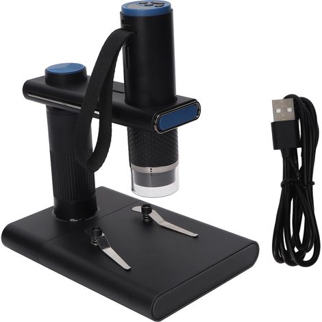 Microscope sans fil pour téléphones portables, microscope numérique USB portable 50-1000x, support réglable, compatible avec iPhone, Android, iPad, Windows et Mac. (1/5)