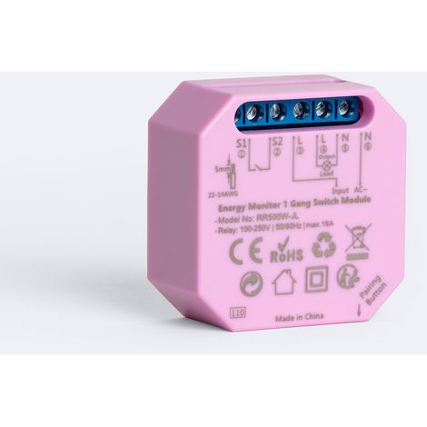 Messschalter WiFi ZIGBEE Kompatibel mit Schalter und Taster Violett