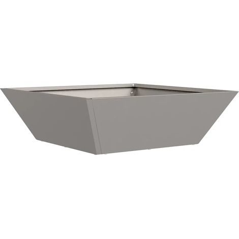 Lot de 5 cache-pots de jardin trapézoïdaux modernes design minimaliste 50 x 50 x 15 cm en acier rouillé