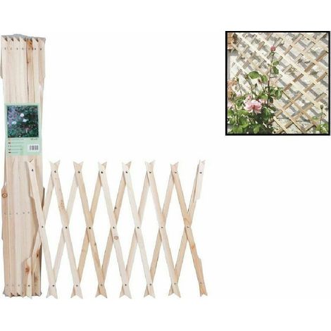 Trade Shop - Holzbinder, ausziehbar, Netz, Kletterpflanzen, Zaun, 180 x 60 cm, 129682 -