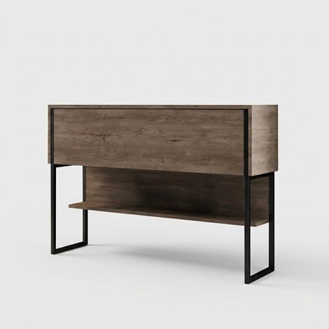 Aparador moderno suspendido de madera y metal para salón Luxe Noce - Negro (1/5)