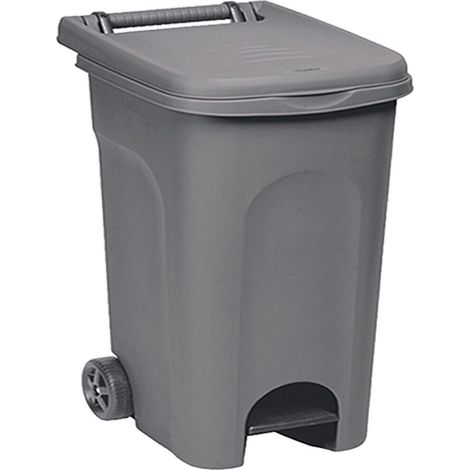 Pattumiera con pedale e ruote per Raccolta Differenziata contenitori bidoni 60lt - colorigenerali: GRIGIO