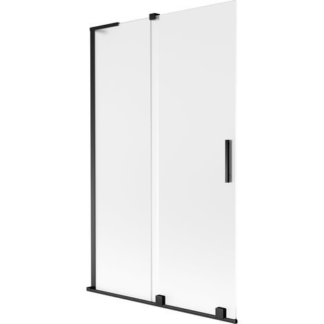 Mexen Velar L mampara de ducha de 2 puertas correderas 110 x 150 cm, esmerilado, negro - 896-110-003-31-70 (1/5)