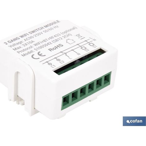 Relè WiFi a 2 interruttori