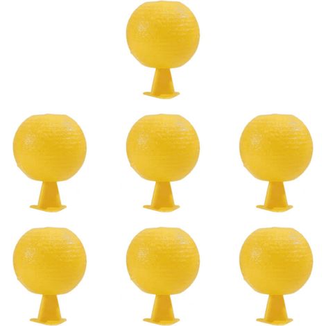 7 pièces Piège à mouches des fruits, forme d'agrumes, usage intérieur et extérieur, colle haute adhérence, sans odeur (1/5)