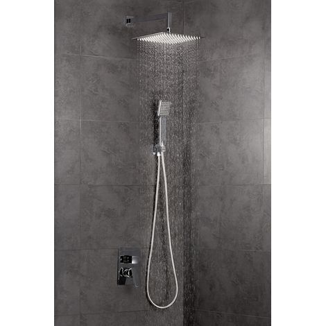 Kit de ducha empotrar, conjunto de ducha Arles Cromo con rociador (1/3)