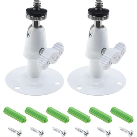 Lot de 2 supports de fixation murale réglables avec vis et accessoires pour caméra de sécurité 67 x 47 mm (1/5)