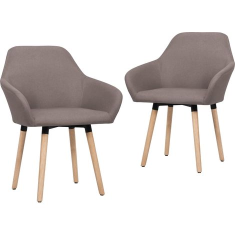 Lot de 2 chaises de salle à manger cuisine design moderne tissu taupe CDS021052 (1/5)